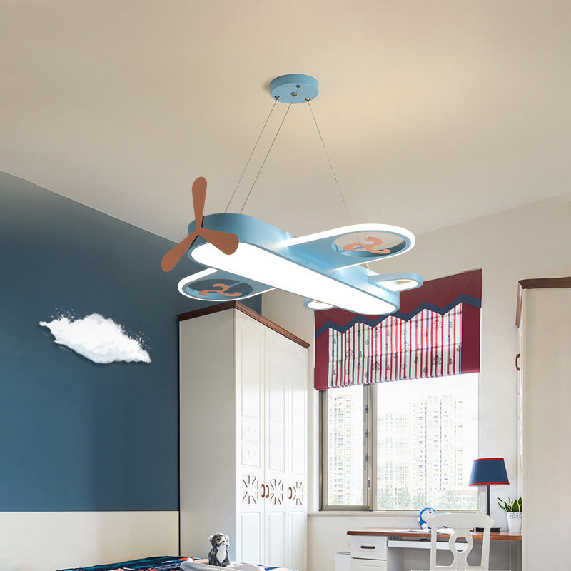 Cartoon Airplane LED Chandelier – 55/68 cm Kids’ Pendant Light – Duvencioglu