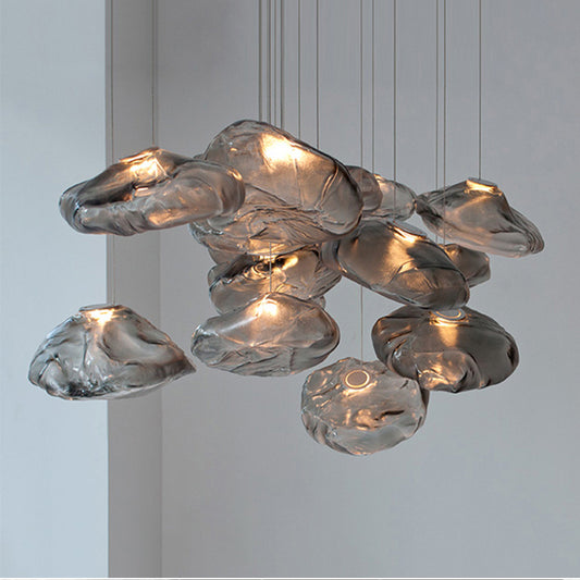 Postmodern Luxury Glass Chandelier – 200/300 mm E27 Pendant – Duvencioglu