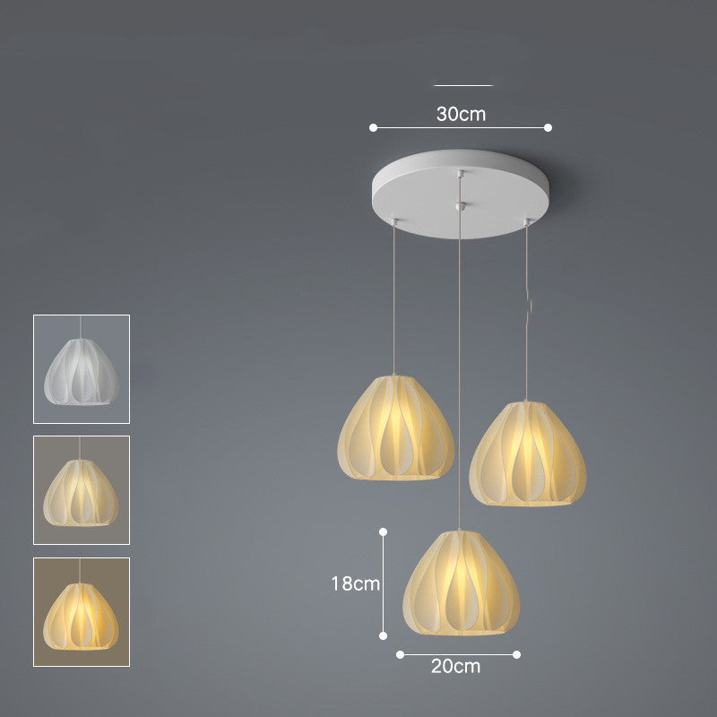 Nordic Iron LED Fish-Line Chandelier – Tri-Color Dimmable Pendant – Duvencioglu