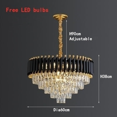 Nordic American Luxury Crystal Chandelier – Modern Iron Pendant Light – Duvencioglu