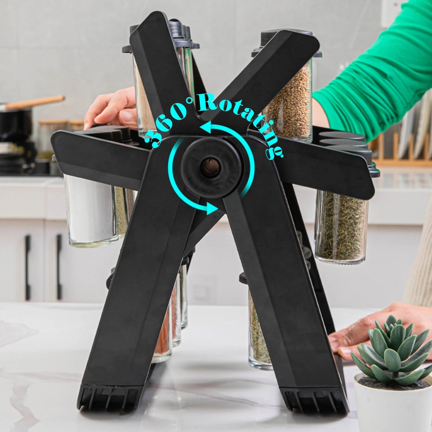 Rotating Ferris Wheel Seasoning Rack - Modern Kitchen Organizer – Duvencioglu