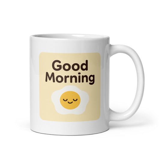 Good Morning Mug – Cute Kawaii Egg Design for Happy Breakfast Vibes – Duvencioglu
