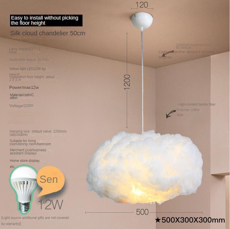 Modern Cotton-Cloud LED Chandelier – Creative Kids & Retail Pendant – Duvencioglu