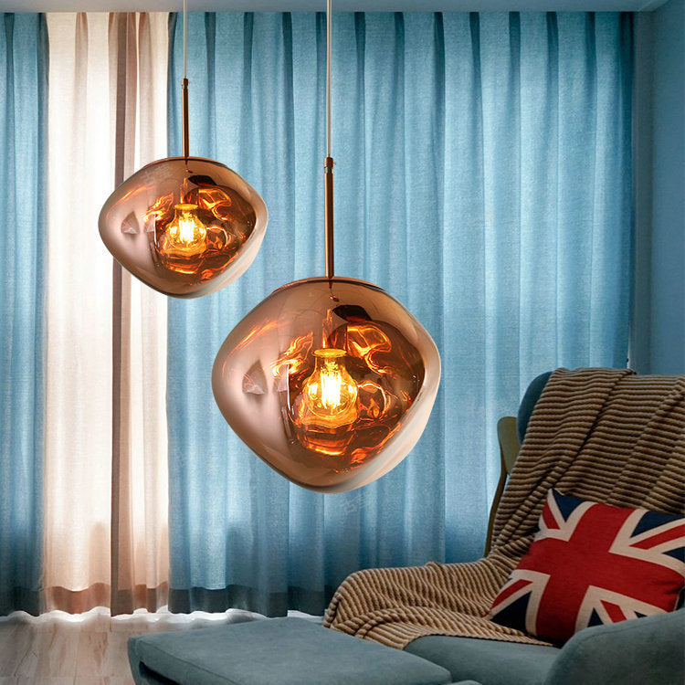 Postmodern Nordic Lava Glass Chandelier – Ø28/38 cm Pendant – Duvencioglu