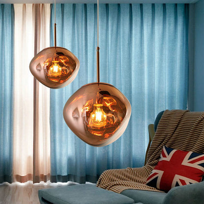 Postmodern Nordic Lava Glass Chandelier – Ø28/38 cm Pendant – Duvencioglu