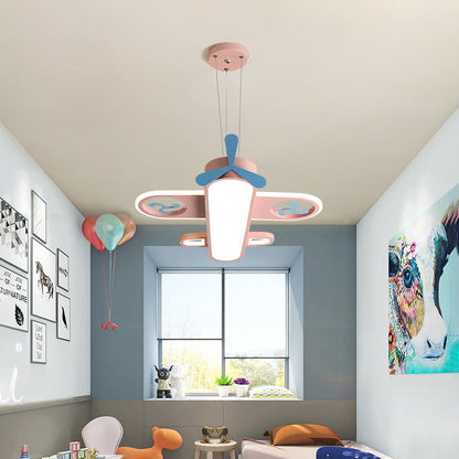 Cartoon Airplane LED Chandelier – 55/68 cm Kids’ Pendant Light – Duvencioglu