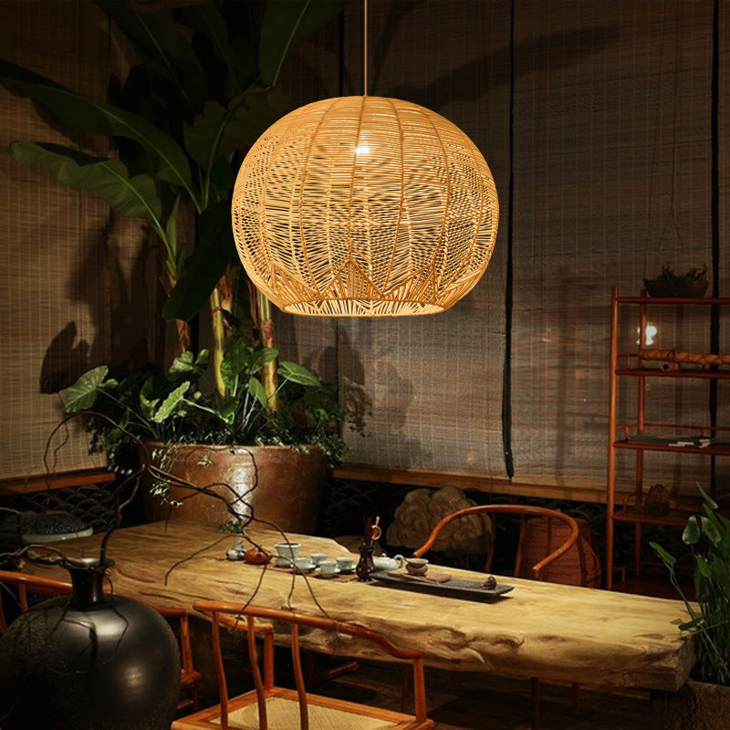 Japanese Zen Rattan Chandelier – 30 cm & 40 cm Designer Pendant – Duvencioglu