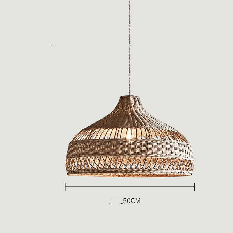 Southeast Asian Rattan Art Chandelier – LED Pendant for Restaurants & Tea Houses – Duvencioglu