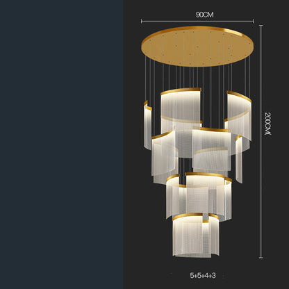 Villa-Scale Multi-Head LED Chandelier – 7–23-Arm Stainless Steel Pendant – Duvencioglu