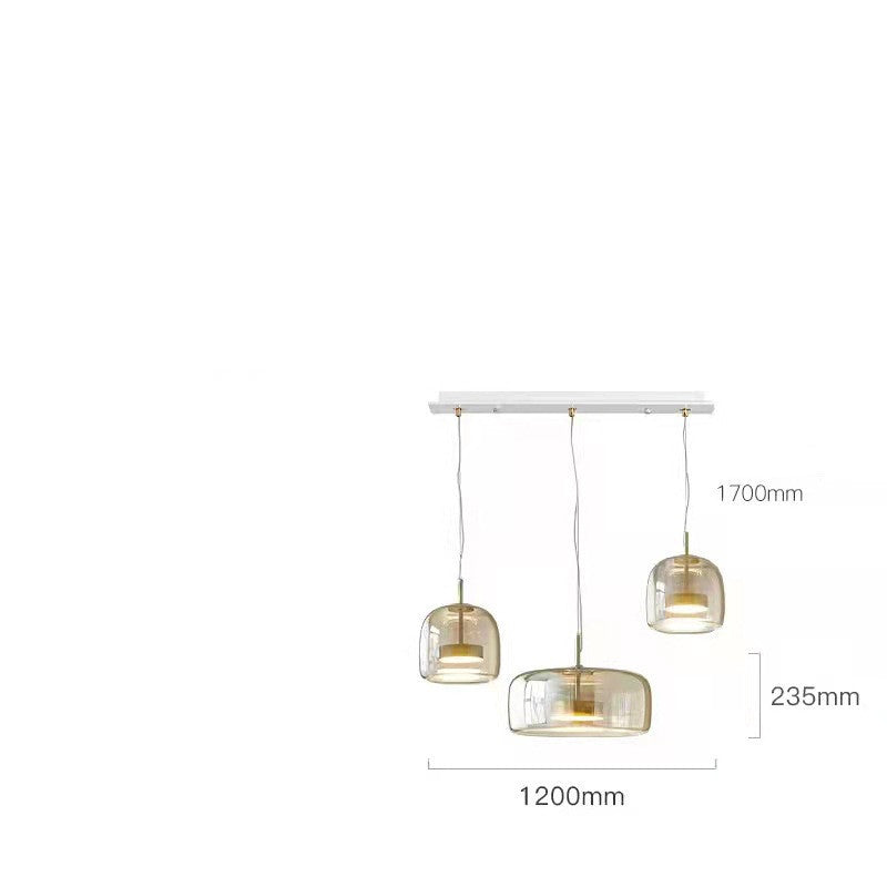 Minimalist Glass Disc Chandelier – Single- & Multi-Head Pendant – Duvencioglu