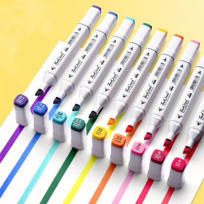 24-Color Double-Headed Marker Pen Set - Watercolor & Fine Tip – Duvencioglu