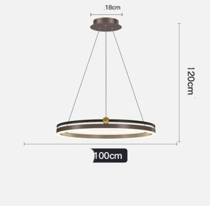 Brushed-Aluminum Fish-Line LED Chandelier – 5000 K Pendant – Duvencioglu