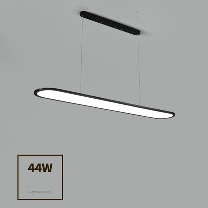 Linear Strip LED Chandelier – Modern Iron Pendant (White & Black) – Duvencioglu