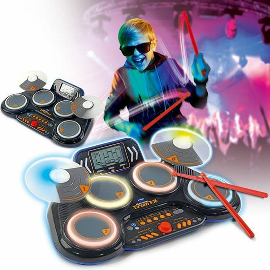 Vtech Drums Musical Toy - Interactive Plastic Set with Lights and Sound (Blue) – Duvencioglu