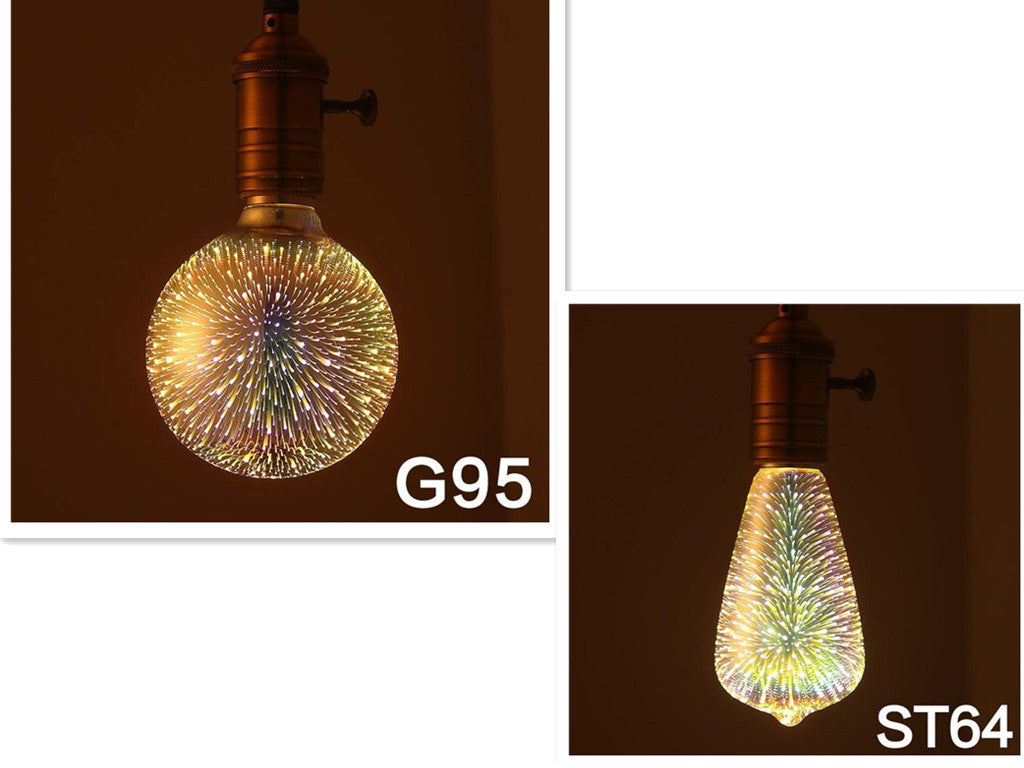 3D Fireworks LED Decorative Light Bulb - E27 Base Novelty Lamp – Duvencioglu