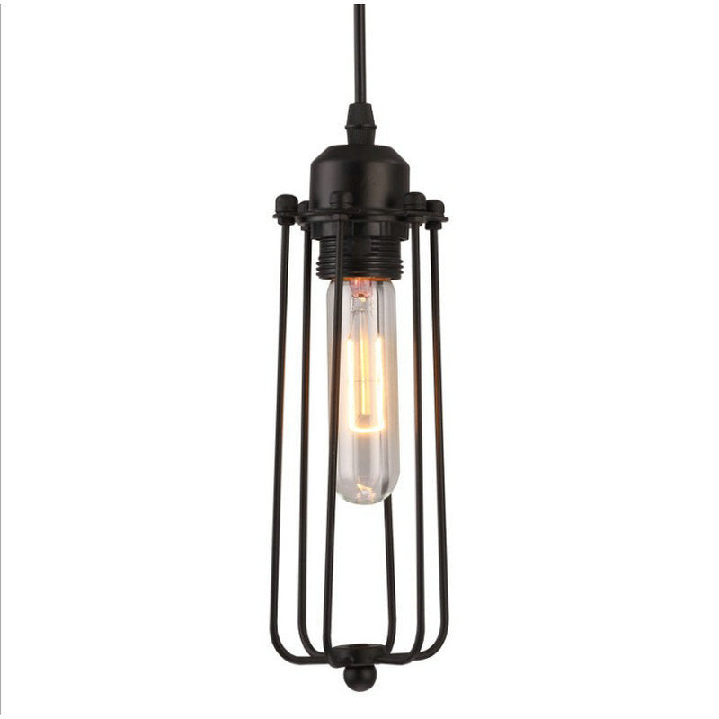 Retro Wrought-Iron Wire-Cage Chandelier – 12×140 cm Pendant – Duvencioglu
