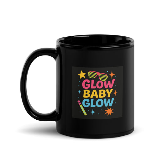 Glow Baby Glow Mug – Neon Party Aesthetic – Retro 90s Glow Stick Design – Colorful Rave Coffee Cup Gift – Duvencioglu