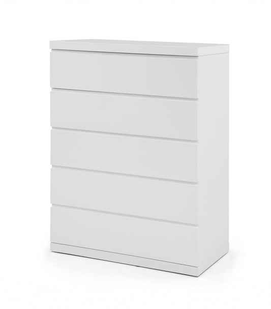 Gloss White Stainless Steel 5-Drawer Chest - Contemporary Design – Duvencioglu