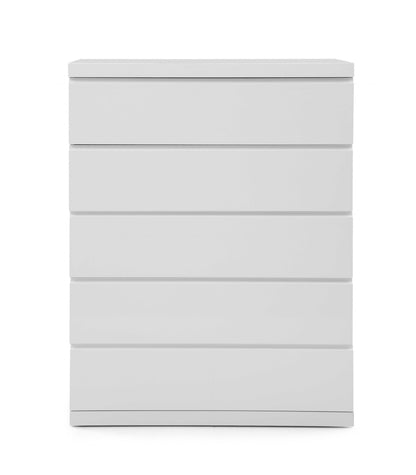 Gloss White Stainless Steel 5-Drawer Chest - Contemporary Design – Duvencioglu