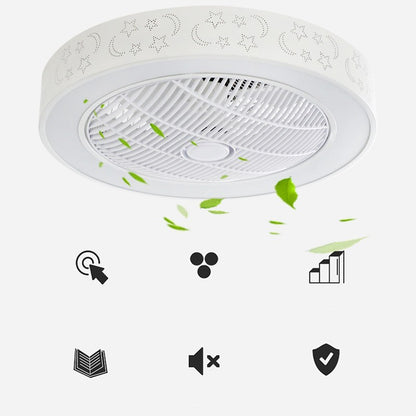 Pastoral 55 cm Invisible LED Fan Chandelier – Multi-Shape Metal Ceiling Light – Duvencioglu