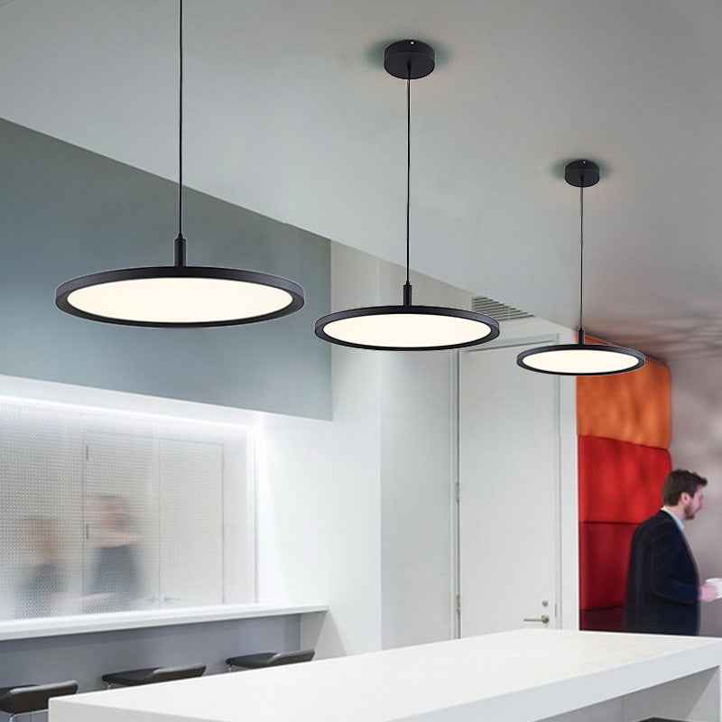 Nordic Slim Round LED Chandelier – Creative Bar & Office Pendant – Duvencioglu