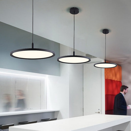 Nordic Slim Round LED Chandelier – Creative Bar & Office Pendant – Duvencioglu