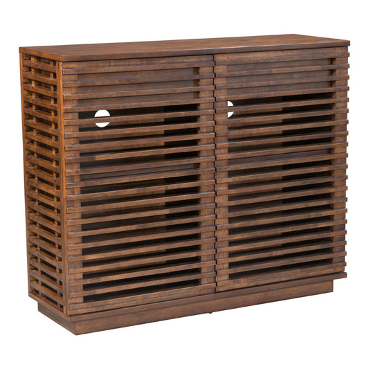 42" Walnut Wood Accent Cabinet - 2 Doors, 3 Shelves & 2 Drawers – Duvencioglu