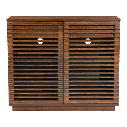 42" Walnut Wood Accent Cabinet - 2 Doors, 3 Shelves & 2 Drawers – Duvencioglu