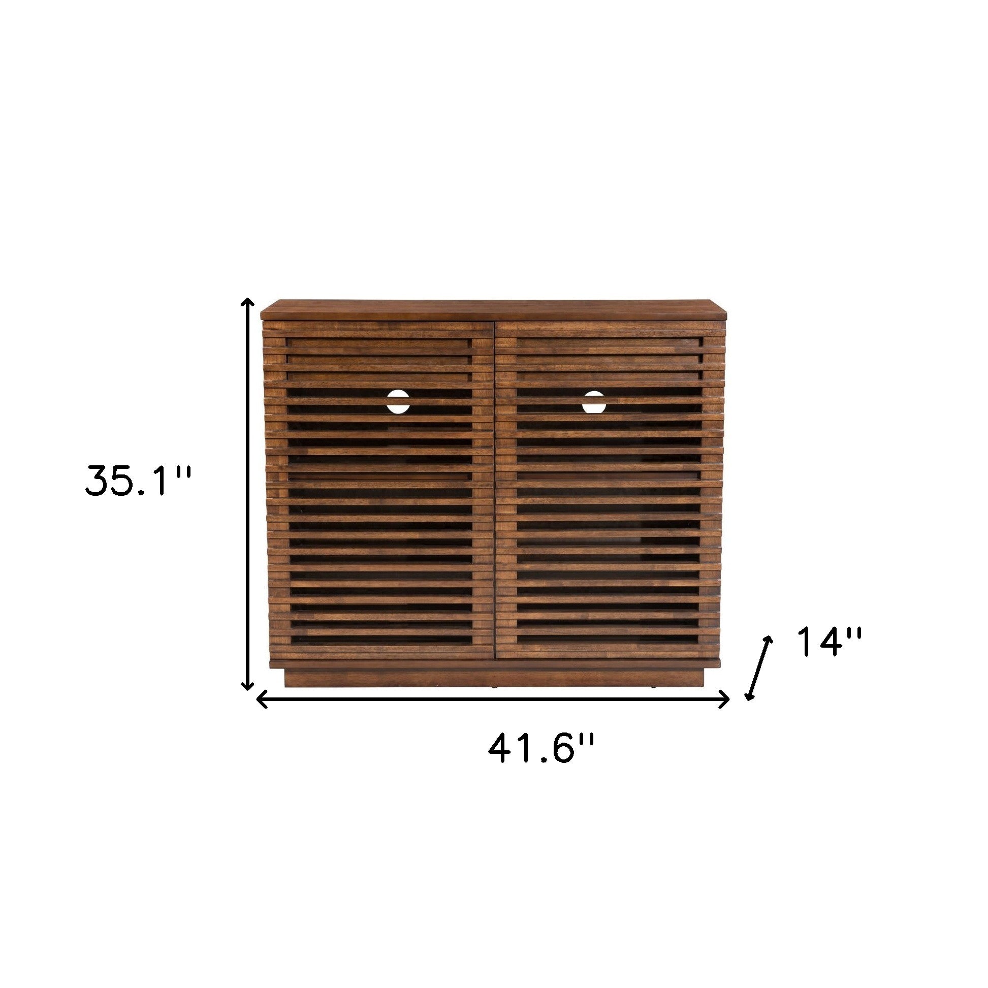 42" Walnut Wood Accent Cabinet - 2 Doors, 3 Shelves & 2 Drawers – Duvencioglu