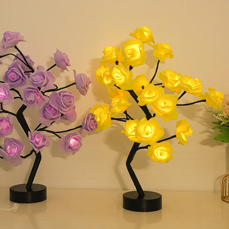 LED Rose Tree Table Lamp - Romantic USB-Powered Night Light – Duvencioglu