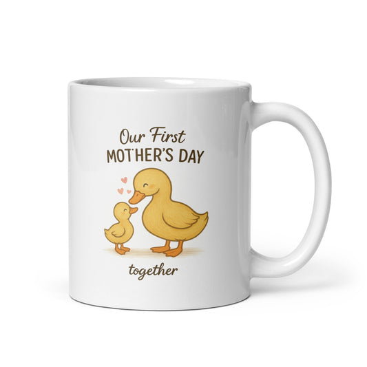 Our First Mother’s Day Mug – Cute Duck Mom and Duckling – First Mother’s Day Together Gift – New Mom Coffee Cup – Animal Mom Mug – Duvencioglu