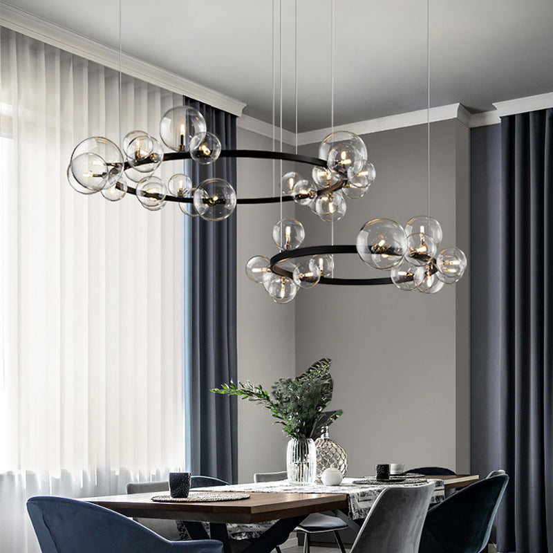Nordic Bubble Chandelier – Modern Light Luxury LED Pendant (Ø 85 cm & 120 cm) – Duvencioglu