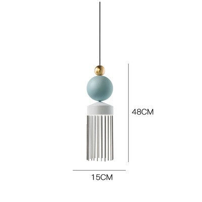 Glass Tassel LED Chandelier – Iron Pendant for Bedroom & Living Room – Duvencioglu
