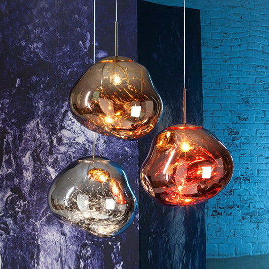 Postmodern Nordic Lava Glass Chandelier – Irregular Bedside Pendant – Duvencioglu