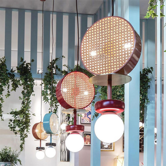 Colorful Multi-Head Glass & Iron Chandelier – Creative Restaurant Pendant – Duvencioglu