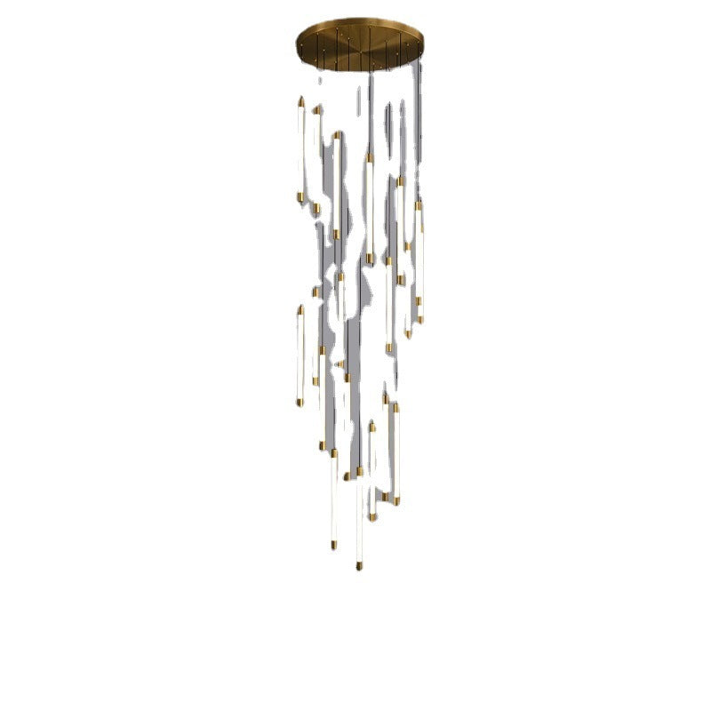 All-Copper LED Staircase Chandelier – Ø800 mm × H250 cm Pendant – Duvencioglu