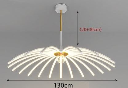 Iron-Art LED Chandelier – Remote & Voice-Control Pendant (10–15 Heads) – Duvencioglu