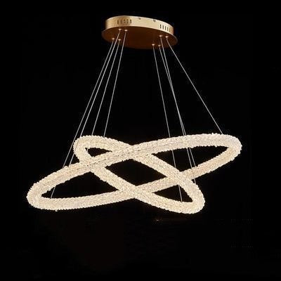 Crystal Ring LED Chandelier – Internet-Celebrity Light-Luxury Pendant – Duvencioglu