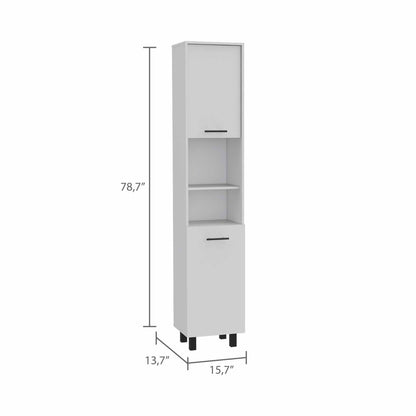 78" Modern White Pantry Cabinet - Tall Kitchen Storage with 5 Shelves – Duvencioglu