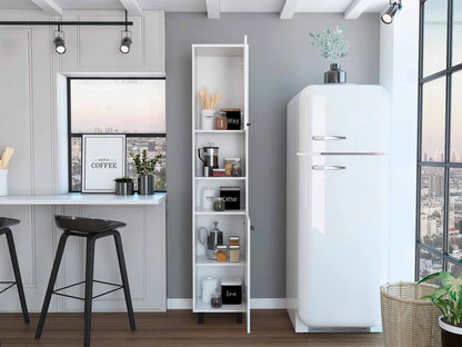 78" Modern White Pantry Cabinet - Tall Kitchen Storage with 5 Shelves – Duvencioglu