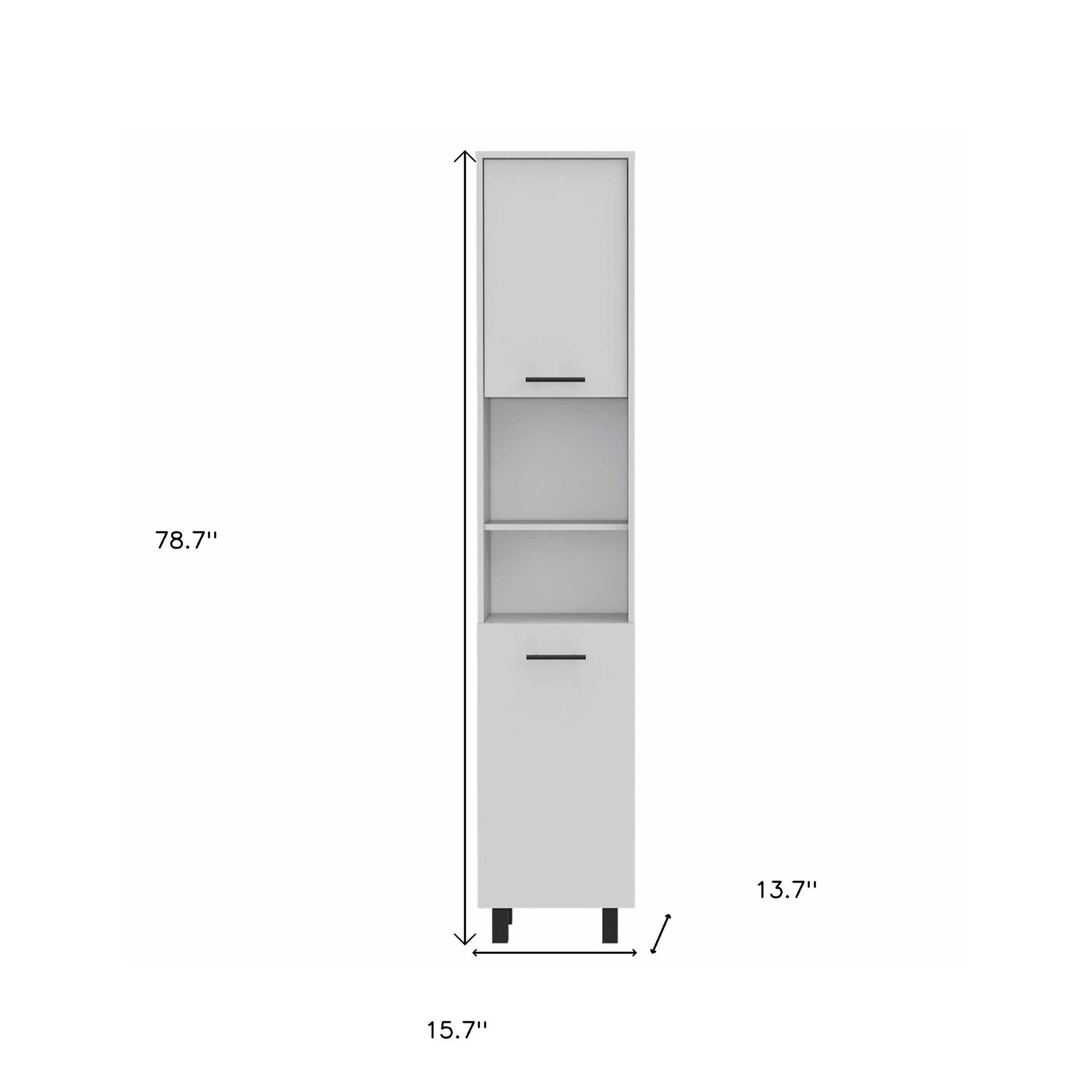 78" Modern White Pantry Cabinet - Tall Kitchen Storage with 5 Shelves – Duvencioglu