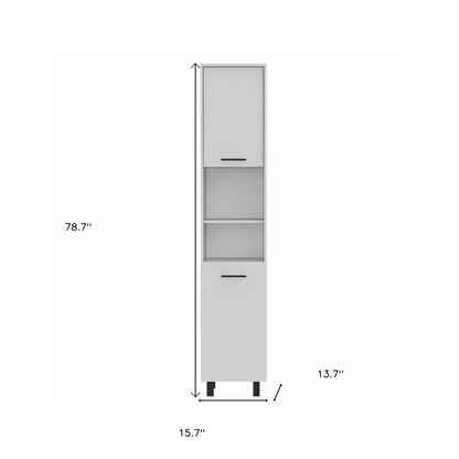 78" Modern White Pantry Cabinet - Tall Kitchen Storage with 5 Shelves – Duvencioglu