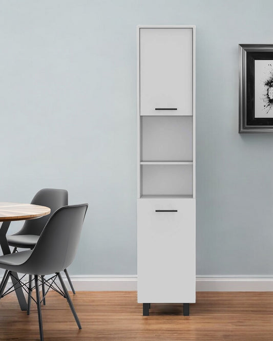 78" Modern White Pantry Cabinet - Tall Kitchen Storage with 5 Shelves – Duvencioglu