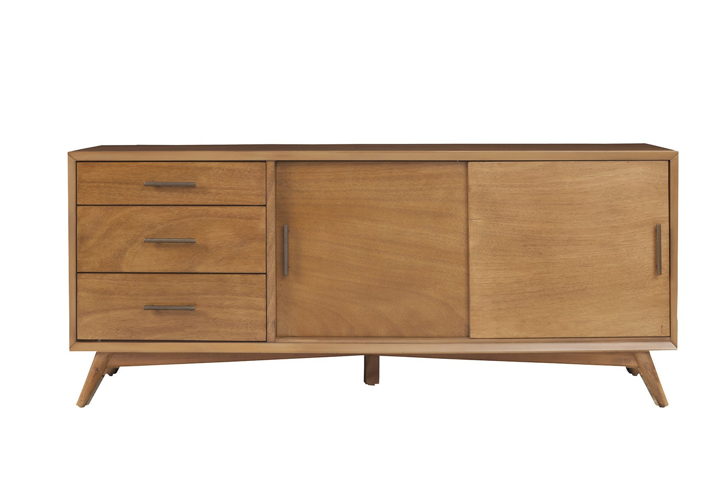 64-Inch Modern Brown TV Stand - Sliding Door & Drawer Storage