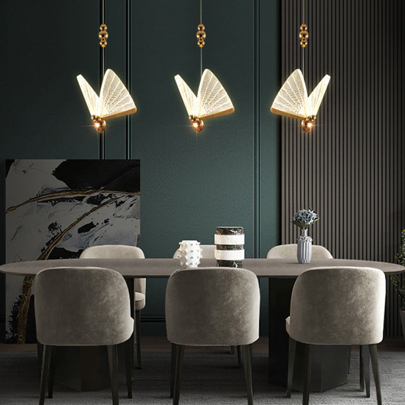 Modern Luxury Butterfly LED Chandelier – 170/220 cm Gold & Rainbow Pendant – Duvencioglu