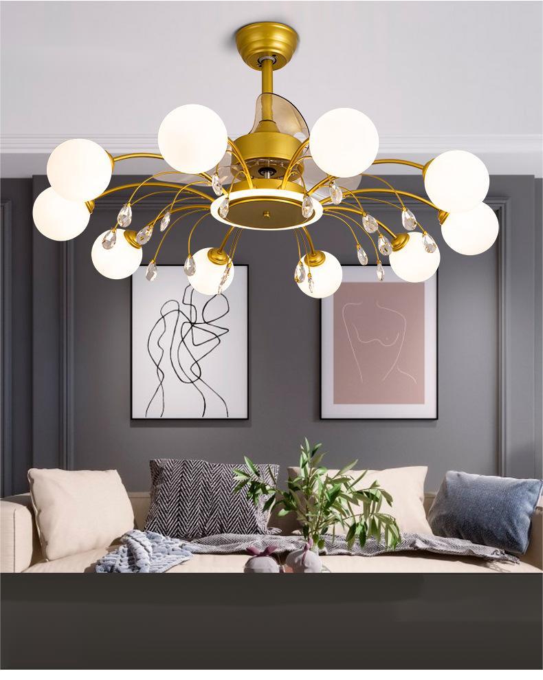 Creative Ceiling Fan Chandelier – 8/10-Head Tri-Color LED Pendant – Duvencioglu