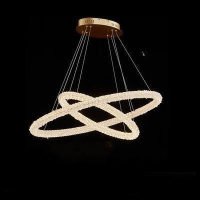 Crystal Ring LED Chandelier – Internet-Celebrity Light-Luxury Pendant – Duvencioglu