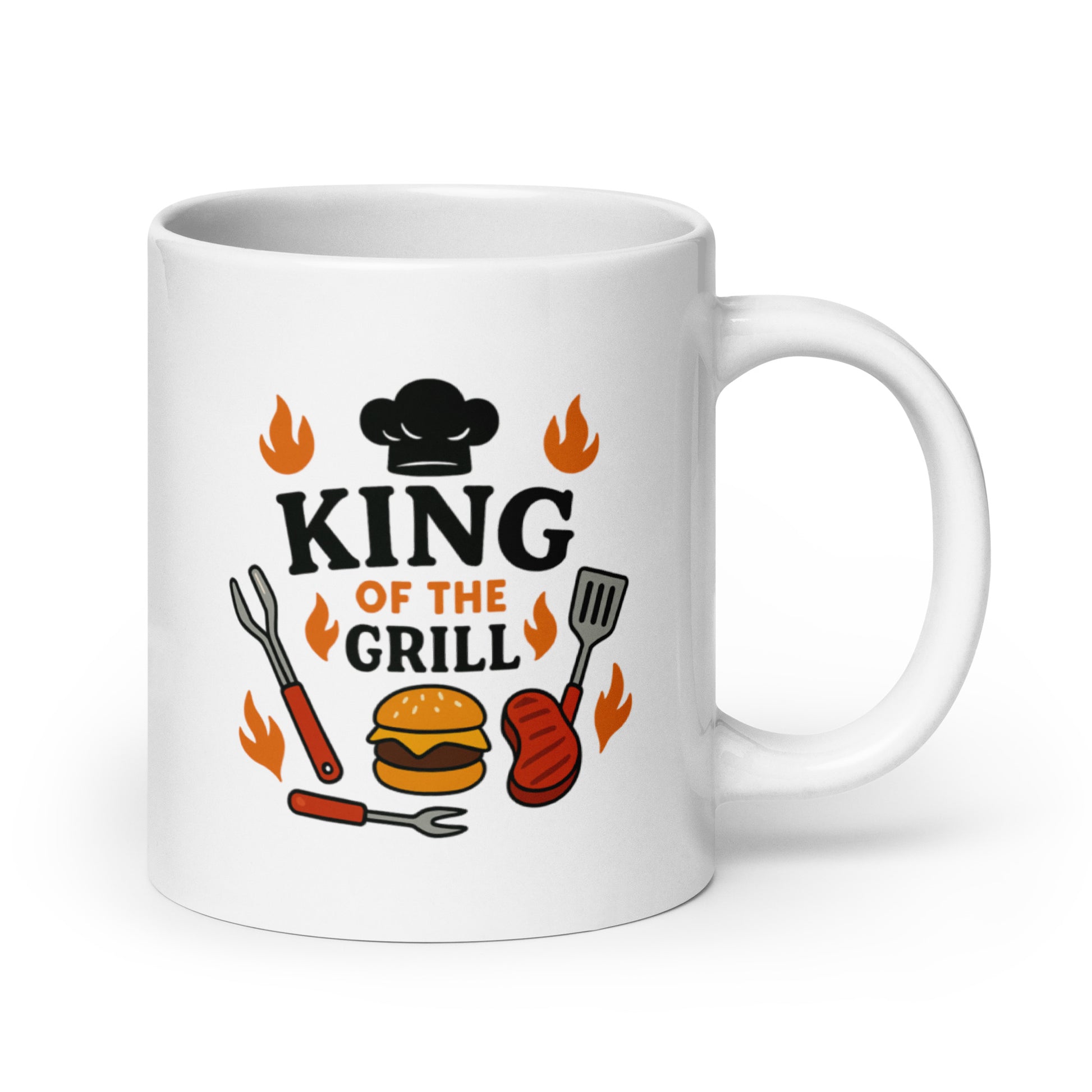 King of the Grill Mug – Grill Master Dad Design – Funny BBQ Father's Day Gift – Backyard Barbecue Coffee Cup – Summer Cookout Mug – Duvencioglu