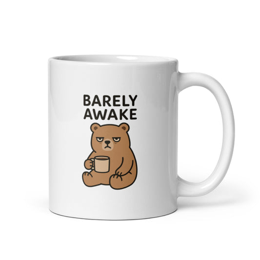 Barely Awake Bear Mug – Funny Sleepy Animal Gift for Coffee Lovers – Duvencioglu