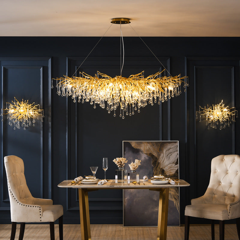 YST01 Postmodern Luxury Water-Drop Crystal LED Chandelier – 600 mm Pendant – Duvencioglu